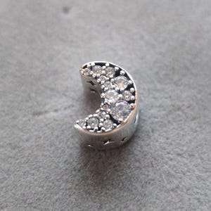 925 Sterling Silver Shining Moon Charm For Pandora Charms Bracelets DIY Necklace Pendant Gift for her