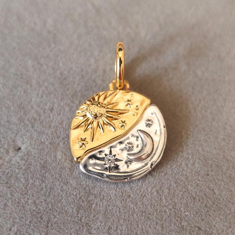Sterling Silver Sun & Moon Medallion Charm, Pandora Compatible - Etsy