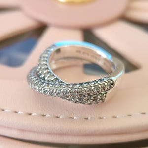 Timeless Pavé Crossover Dual Band Ring,Rings for Women,Fashion Jewelry,Gift for her 925 Sterling Silver