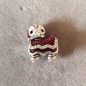 925 Silver Chinese New Year Lion Dance Charm: Fits Pandora Bracelet