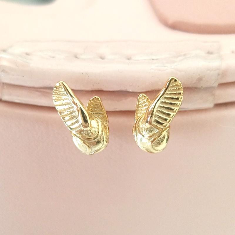 Snitch Stud Earrings,Earrings for Women,Fashion Jewelry,Gift for her Gold plating