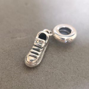 Sterling Silver Football Shoe Charm: Sports Sneaker Pendant