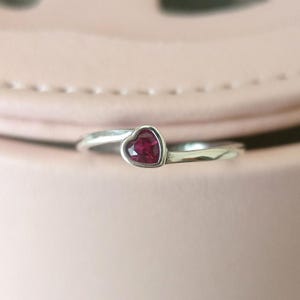 Röd hjärtring, ringar för kvinnor, modesmycken, present till henne 925 sterlingsilver