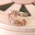 Pink Peach Blossom Open Ring,Ring for women,Fashion jewelry,Gift for her Rose Gold Plating