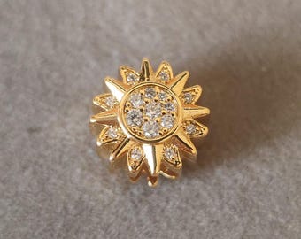 Radiant Sun Charm For Pandora Charms Bracelets DIY Handmade Jewelry Gift for her Gold-plated Charm Jewelry Fine Jewelry