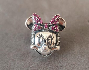 Charm de Minnie Mouse en plata de ley: colgante para pulsera Pandora DIY