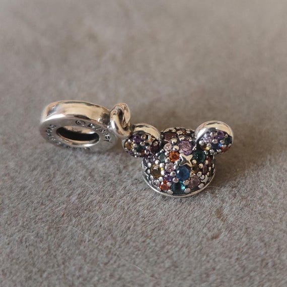 Disney Colorful CZ Mickey Hat Dangle Charm Fits Pandora Bracelets,Handmade Jewelry,Gift for her,Fashion fine Jewelry,Silver Jewelry