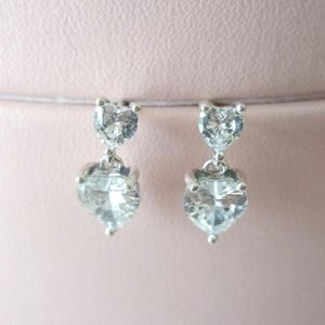 925 スターリングシルバー ダブルハート スパークリングスタッドピアス、女性用ピアス、ファッションジュエリー、彼女へのギフト