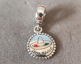 Charm Sombrero de México: Plata de ley 925. Compatible con Pandora.