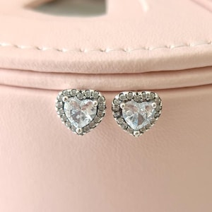 925 Sterling Silver Heart Stud Earrings,Earrings for women,Fashion jewelry,Gift for her