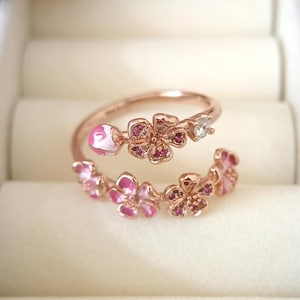 Pink Peach Blossom Open Ring,ring for Women,fashion Jewelry,gift for ...