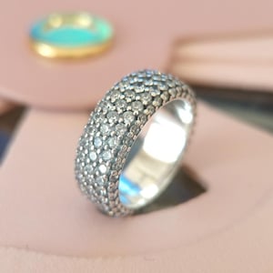 Timeless Pavé Triple-row Bands Ring,Rings for Women,Fashion Jewelry,Gift for her 925 Sterling Silver