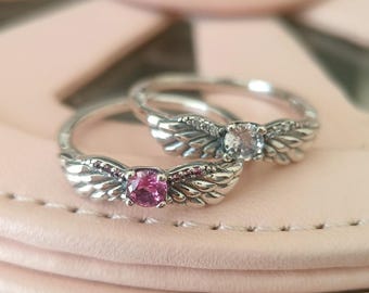 Angel Wings-ring, ring voor vrouwen, mode-sieraden, cadeau voor haar 925 sterlingzilver