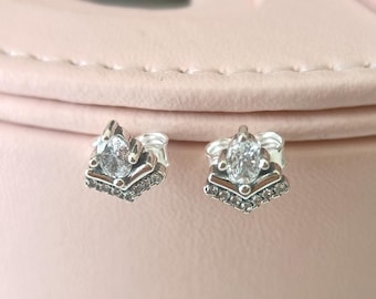 Orecchini a bottone Elegance Wish in argento sterling 925, orecchini da donna, gioielli alla moda, regalo per lei