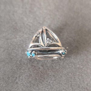 Sterling Silver Sailboat Charm: Pandora Compatible, Handmade Jewelry