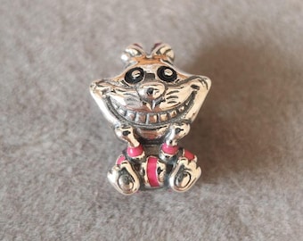 Disney Cheshire Cat Beaded Charm For Pandora Charms Bracelets DIY Necklace Pendant Gift for her 925 Sterling Silver Charm For Bracelets
