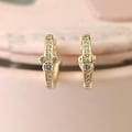 Mickey & Minnie Mouse Sparkling Hoop Earrings: Gold Plated, 13MM product logo