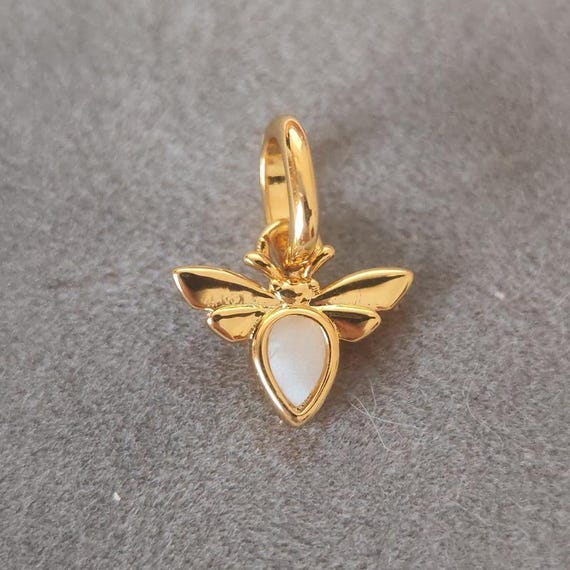 Sterling Silver Bee Dangle Charm: Gold Plated Pandora Compatible