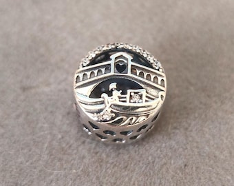 Venice Rialto Bridge Beaded Charm For Pandora Charms Bracelets DIY Necklace Pendant Gift for her 925 Sterling Silver Charm For Bracelets