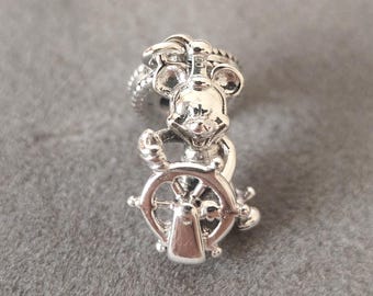 Disney Shipmaster Mickey Dangle Charm för Pandora Armband/Handgjorda Smycken/Gåva till henne/925 Silver Charm Smycken för Kvinna Flicka Gåva