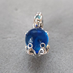 925 Sterling Silver Marine Blue Octopus Dangle Charm For Pandora Charms Bracelets DIY Necklace Pendant Gift for her