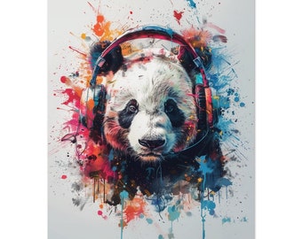 Panda Player: Gaming Panda Poster for Playful Gaming Lair Decor