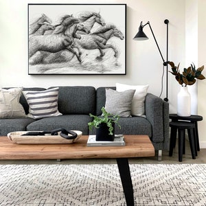 Running horses wall art, Horse digital, Horse wall art, Horse print, Horse lover gift, Horse wall decor, Living room decor