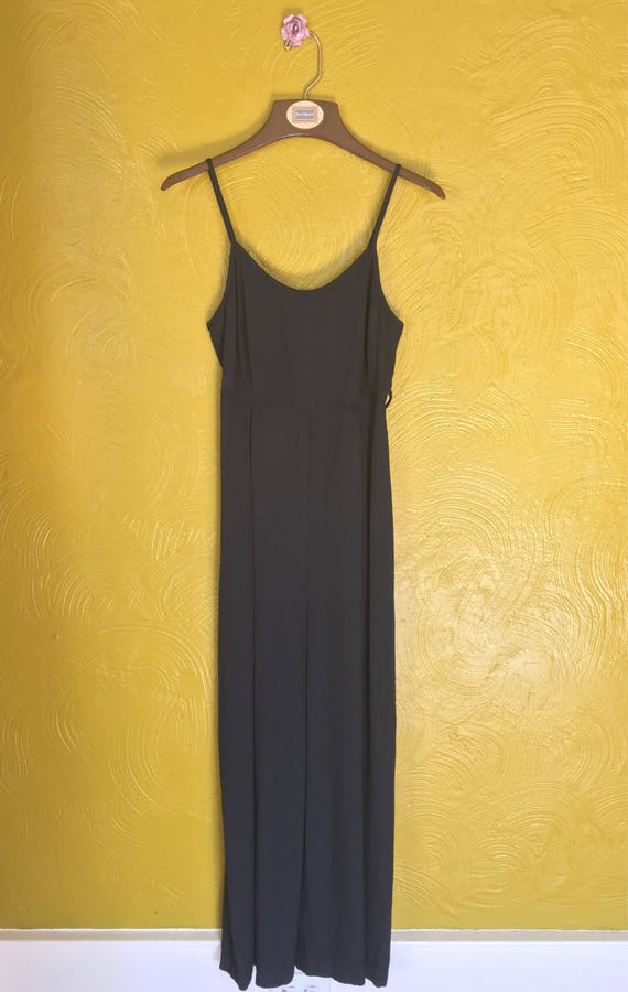 Black Wide Leg Jumpsuit, 80's, 90's