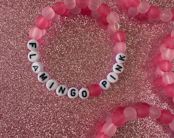 Flamingo Pink Beaded Friendship Bracelet