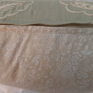 COLFAX AND FOWLER Embroidered Silk French Floral Feather Pillow, Sage Green/Ivory image 4