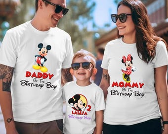 Mickey Family Birthday Shirts, Disney Birthday Shirt Set, Minnie Mommy Daddy of the Birthday Boy