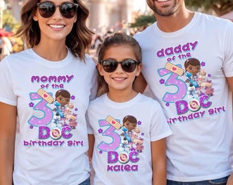 Doc McStuffins 3rd Birthday Family Shirts, Personalized Matching Mommy Daddy Tee Set