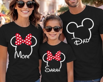 Disney Mickey And Minnie Family Matching Shirts, Disney Vacation Shirts, Mickey Dad Shirt, Minnie Mom Shirt, Minnie and Mickey Custom Shirt