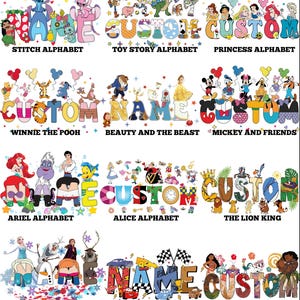 Personalized Name Moana T-shirt, Custom Alphabet Moana Shirt, Disney Family Trip Sweater, Disney Characters Alphabet Tee, Moana Sweatshirt image 13