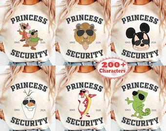 Customize Mickey Olaf Mushu Disney Princess Security Shirt, Happy Father's Day Tee, Dad Birthday Gift, Boyfriend Birthday, Daddy Daughter