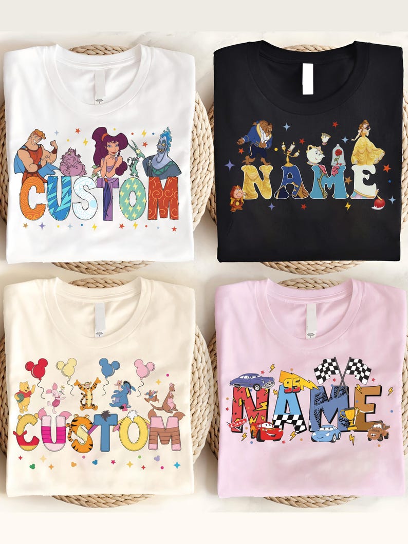 Personalized Name Moana T-shirt, Custom Alphabet Moana Shirt, Disney Family Trip Sweater, Disney Characters Alphabet Tee, Moana Sweatshirt image 7