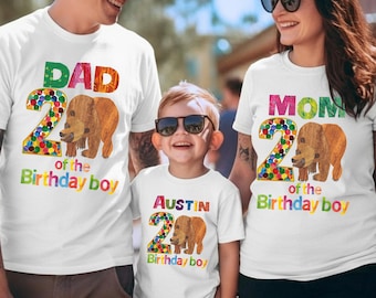 Brown Bear Storybook Birthday Shirt, Custom Family Theme Party Tee