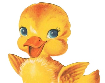 Vintage Dennison Duck Diecut Clipart Spring & Easter Crafts, Junk Journal, Collage...Digital Download