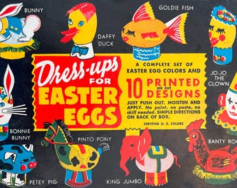 Vintage Packaging & Graphics...Adorable Vintage Easter Egg Trimming Box...Old Packaging Clipart, Download, Junk Journal, Mixed Media Collage