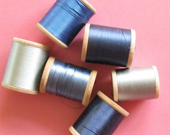 Styled Stock Photo Image...Vintage Wooden Thread Spools...Pink & Blue...Digital Download...Crafts Sewing Stitchery Handmade