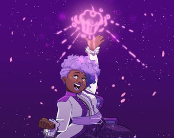 Galactic Purple: Cupcake Bomb!! Print