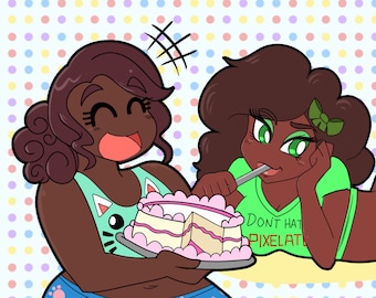 Slumberparty and Cake Print