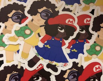 Mario and Bowser Cosplay Stickers