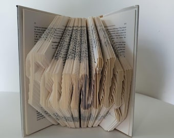 Hand Folded Book Art Sculpture: Unique Book Lover Gift