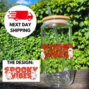 Gruseliges Saison Libbey Glas, Halloween Bierdose Glas, niedliche Halloween Eiskaffeetasse, Ghouls Tasse, Tasse Geschenkidee, Halloween Tasse, Halloween
