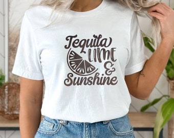 Camiseta Tequila Lime and Sunshine con gráfico de lima - 100% algodón