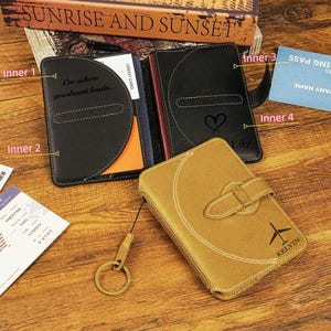 Personalized Leather Air Tag Passport Holder,  Custom leather Passport Cover, Passport Wallet with Airtag,  Passport Case, Travel Gif