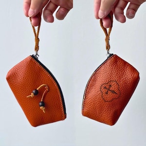Portarosario in pelle personalizzato con cerniera, portarosario in vera pelle, portarosario, regalo per cresima, cattolico, prima comunione