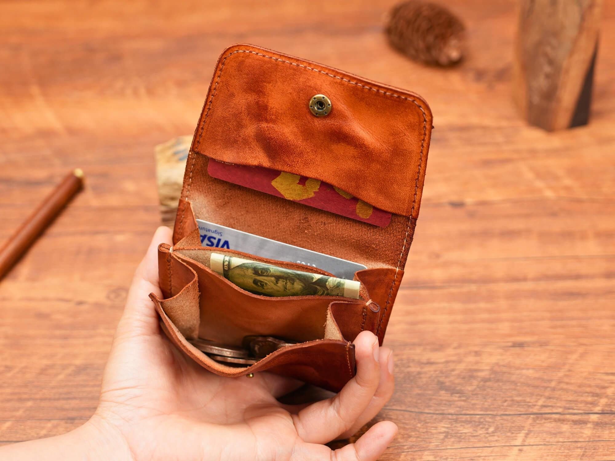 Personalized Leather Rosary Pouch & Coin Purse, Credit Card Holder, Cowhide Coin Purse, 1st Communion, Confirmation Gift, Gift for Catholics