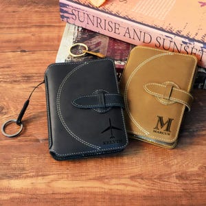 Custom leather Passport Cover, Personalized  Passport Wallet with Airtag, Leather Air Tag Passport Holder, Passport Case, Travel Gift